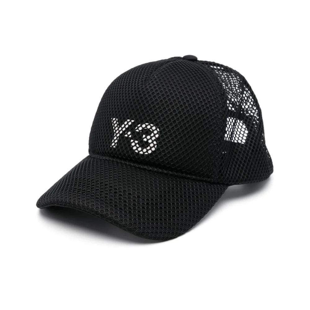 Y-3 Zwarte Pet met Verstelbare Band en Logoprint Black Heren