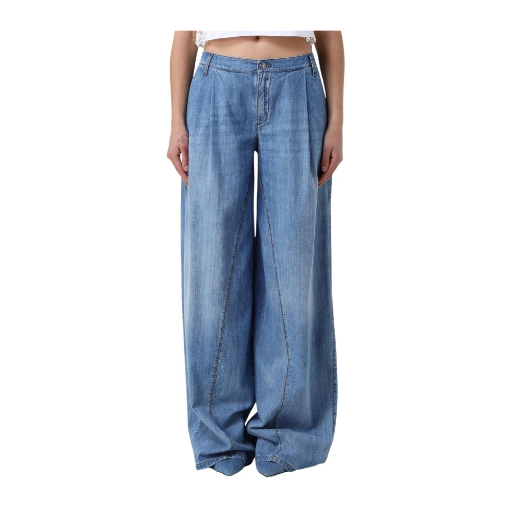Ermanno Scervino Women's Blue Wide Jeans,, Stylish Wide Leg Denim Jeans 2XS
