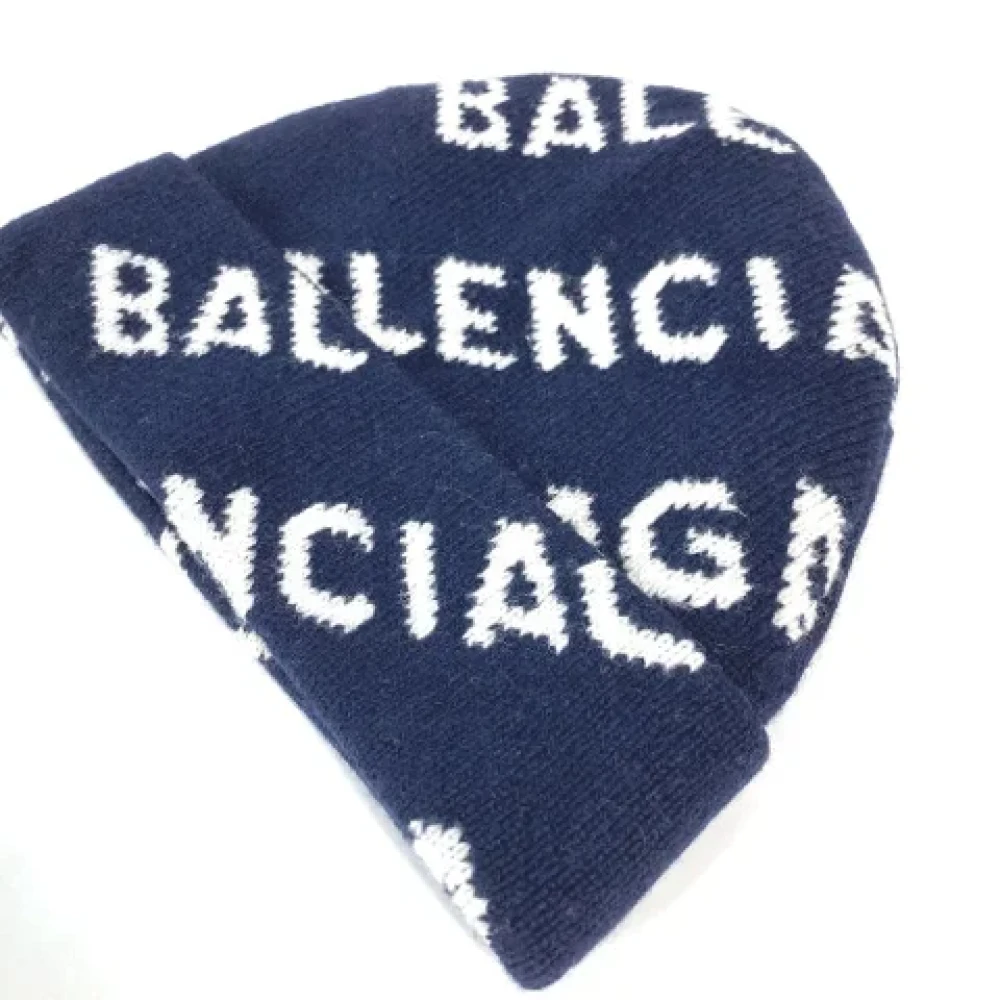 Balenciaga Vintage Pre-owned Wool hats Blue Dames