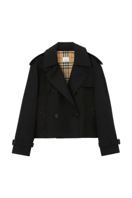 Cropped Gabardine Trench Jacket