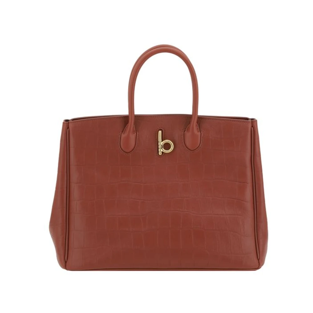 Burberry Elegante leren tote tas met krokoeffect Brown Dames