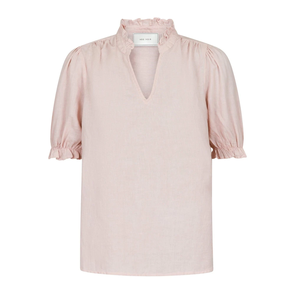 NEO NOIR Rose Smoke Blouse met Pofmouwen Pink Dames