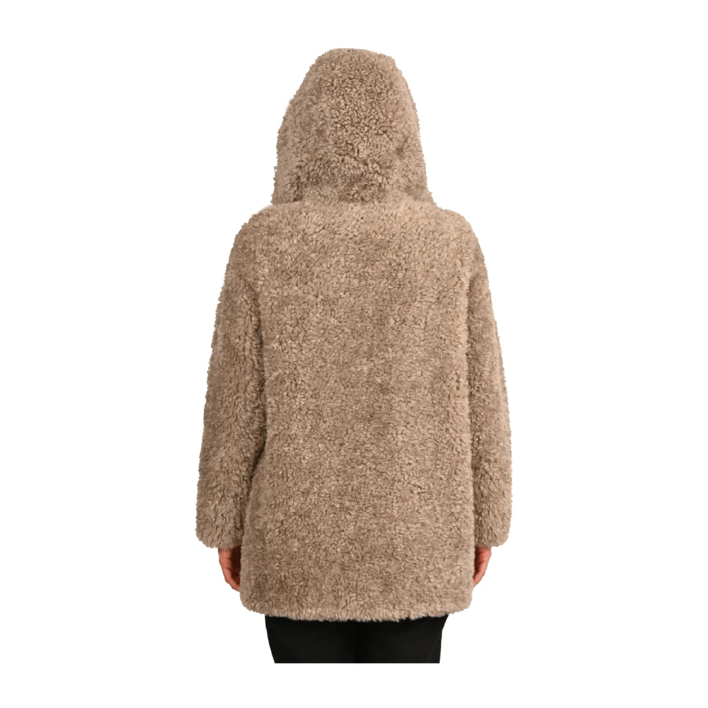 RRD Dames Winterjas met Teddybeer Effect Beige Dames