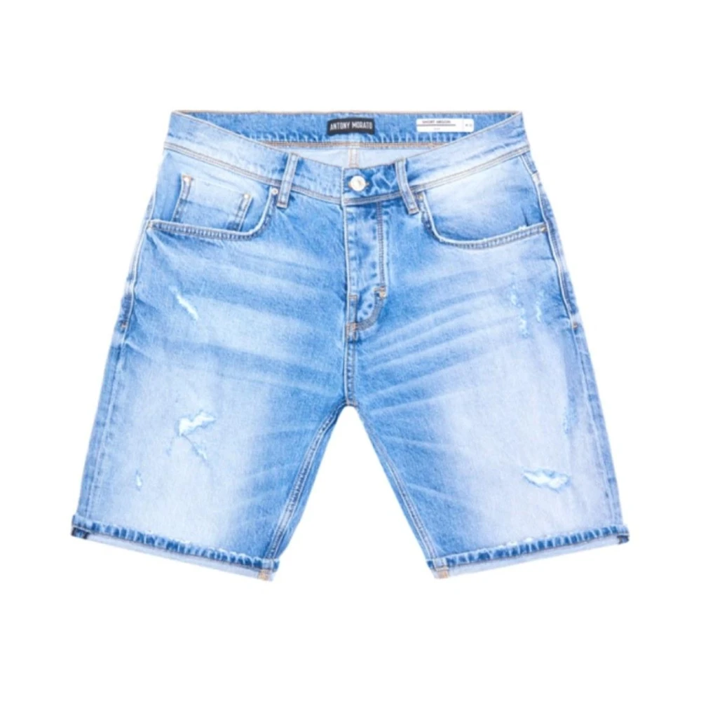 Antony Morato Men's Blue Denim Shorts, W34, Light Denim Bermuda Shorts