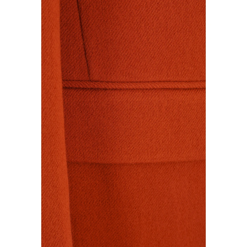 Dries Van Noten Roest Wol Single-Breasted Jas Orange Dames