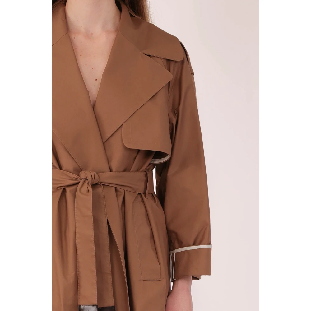 Max Mara Oversized Twill Trench Coat Brown Dames