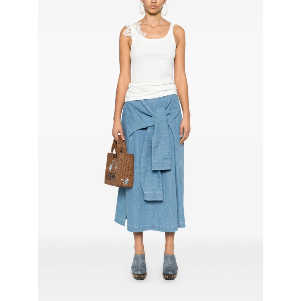 Ermanno Scervino Witte Mouwloze Geribbelde Top White Dames
