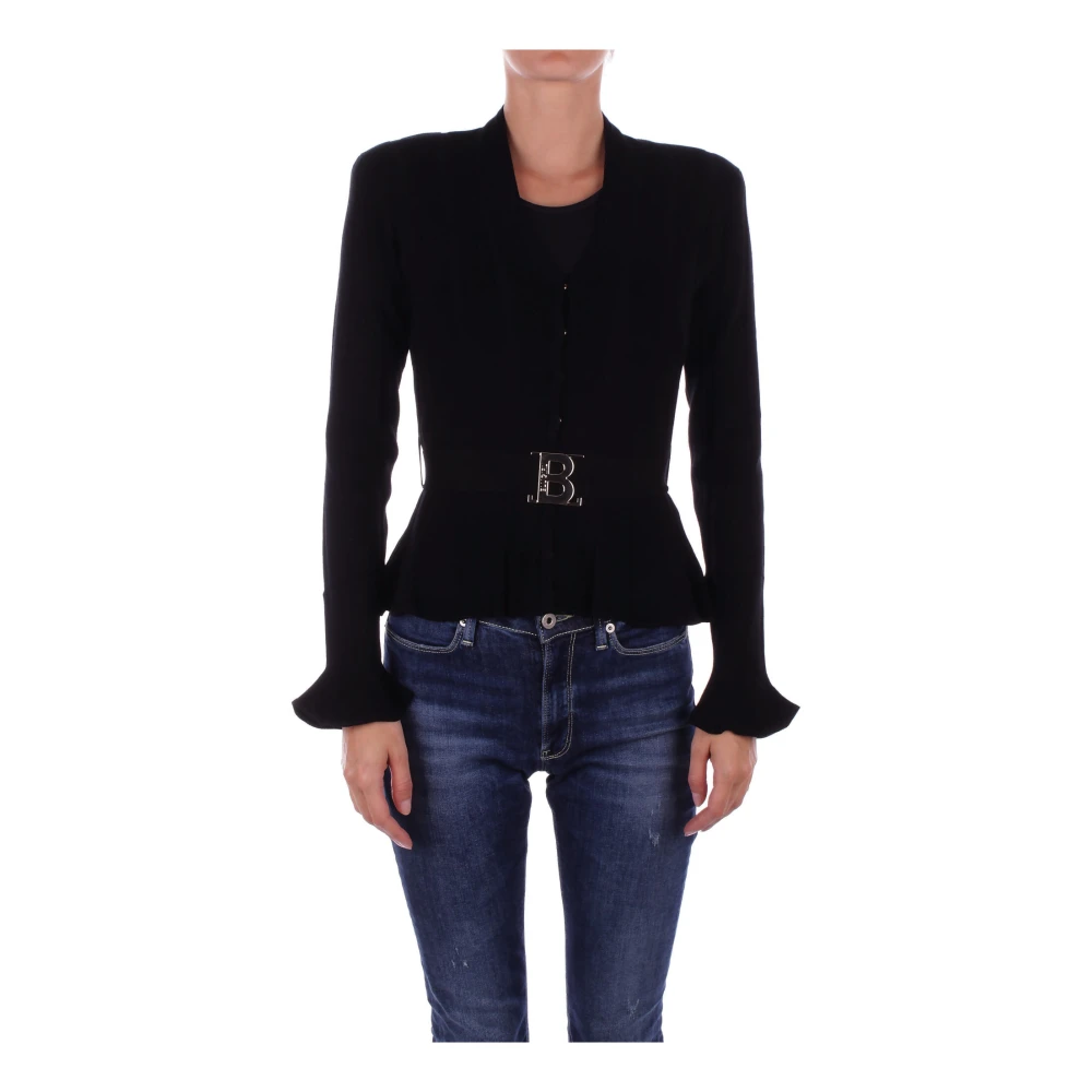 Blugirl Zwarte trui met knoopsluiting Black Dames