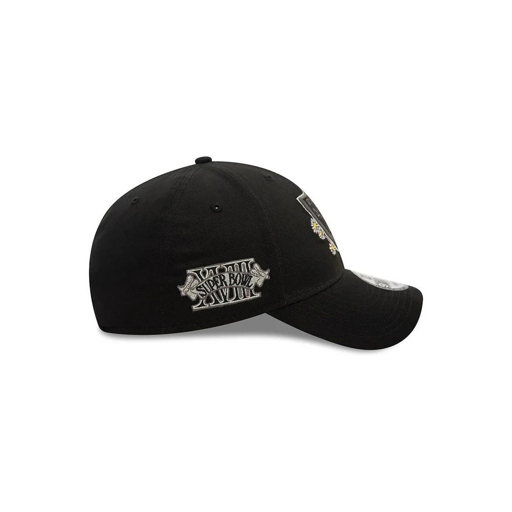 new era Zwarte Raiders Bloemen Icon Pet Black Heren
