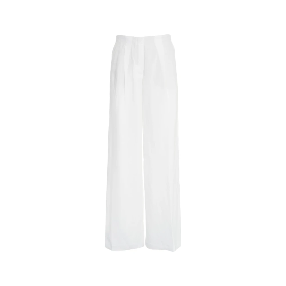 8pm Witte Linnen Wijde Pijp Broek White Dames