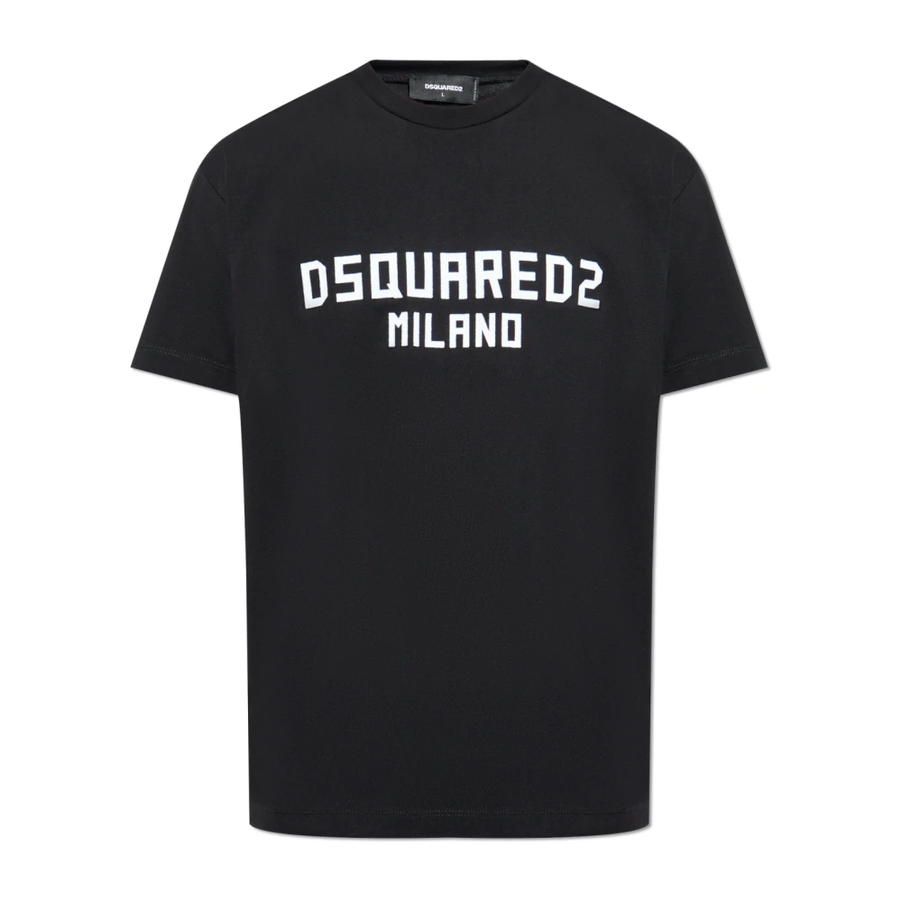 Dsquared2 Men's Black T-Shirt With Printed Logo