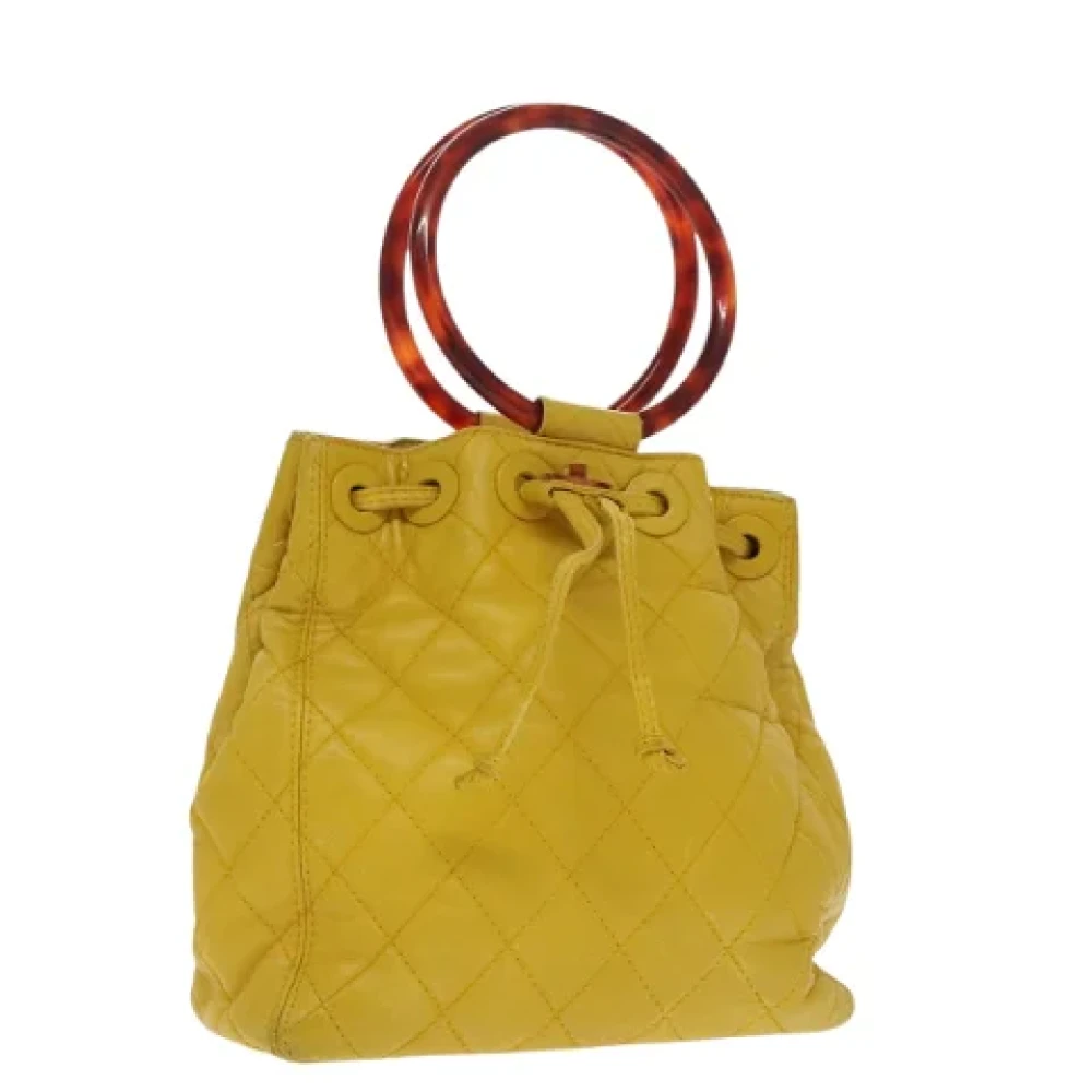 Chanel Vintage Pre-owned Leather handbags Yellow Dames