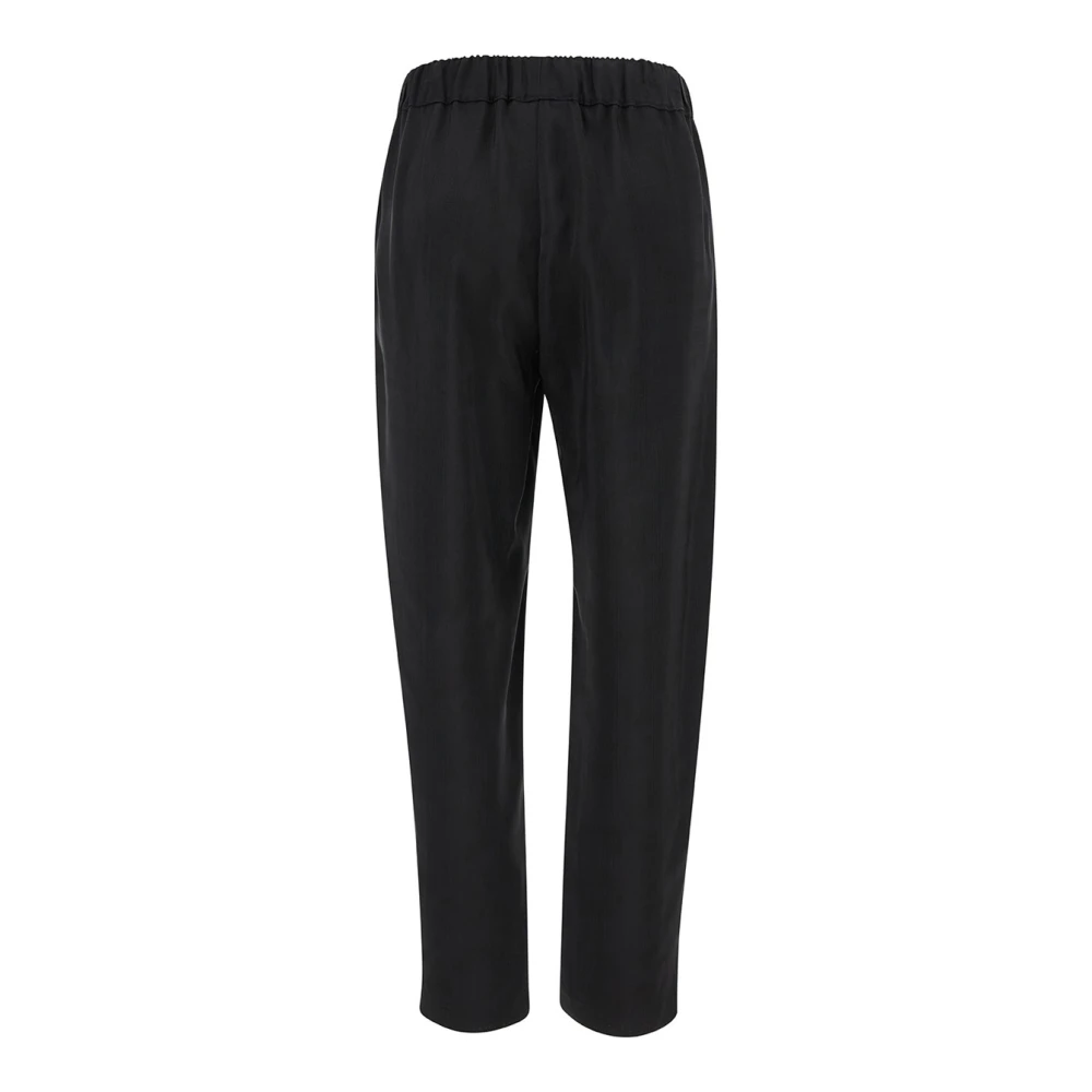 Semicouture Zwarte Viscose Buddy Broek Black Dames