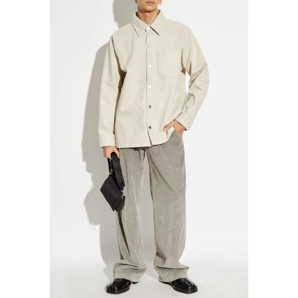 Ami Paris Overhemd met zak Beige Heren