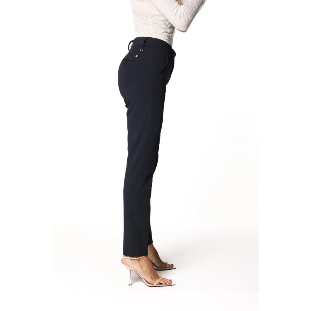 Mason's Slim Fit Technische Jersey Chino Broek Blue Dames