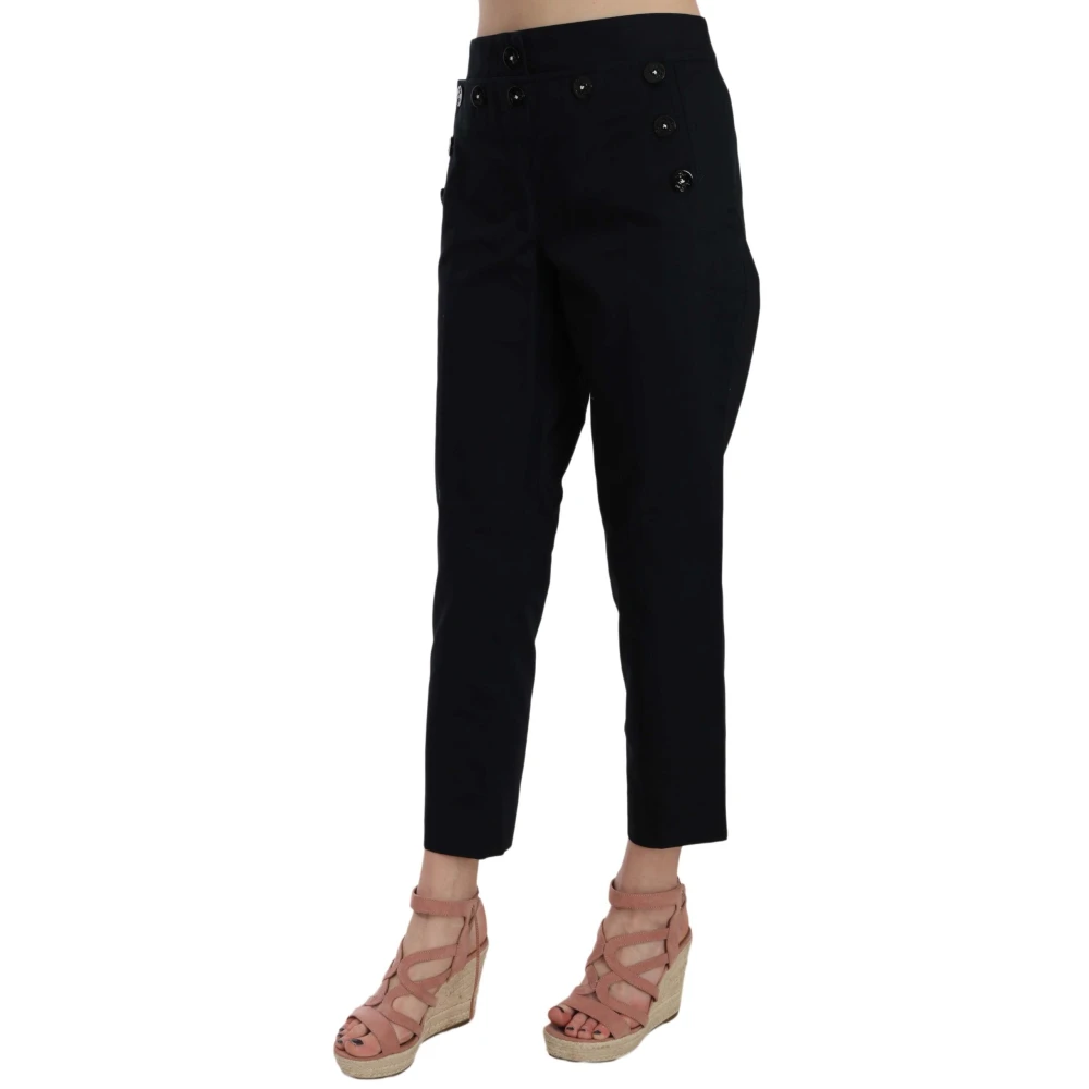 Dolce & Gabbana Women's Black Cropped Trousers,, Cotton Trousers 2XS