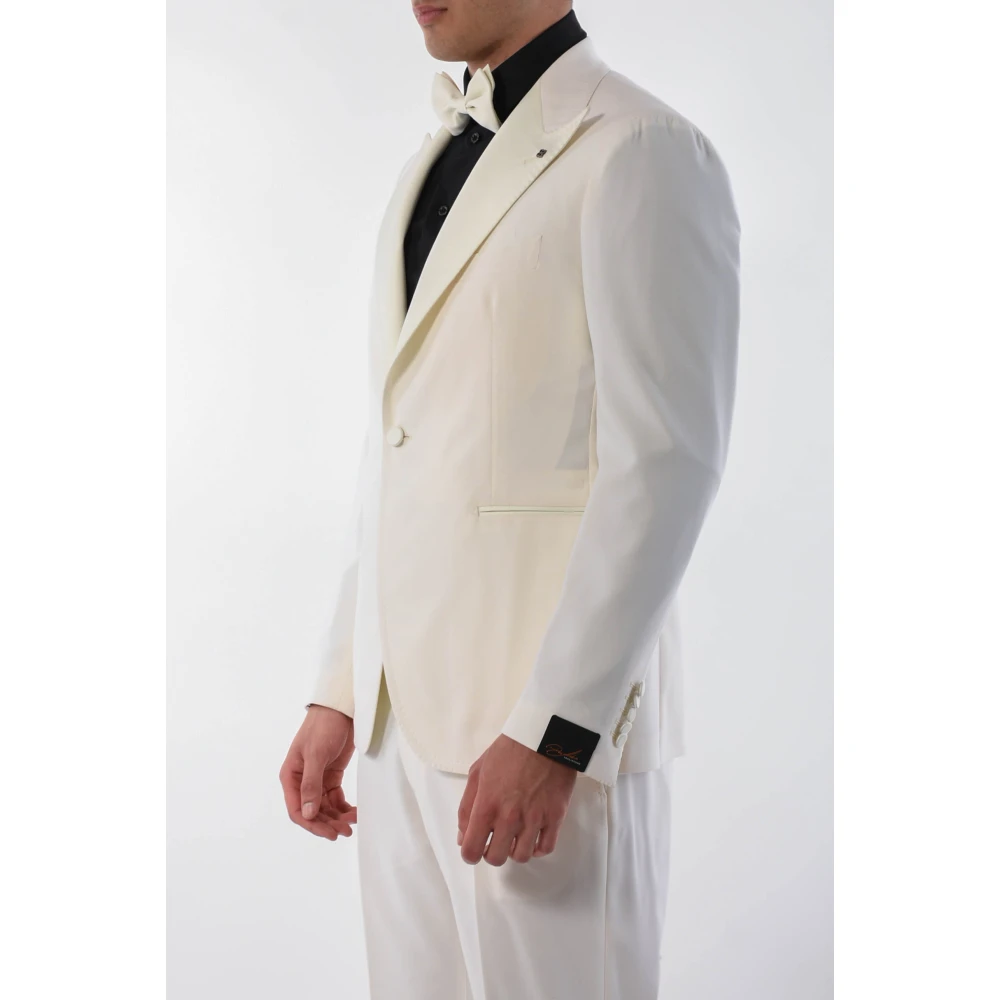 Tagliatore Single Breasted Suits White Heren