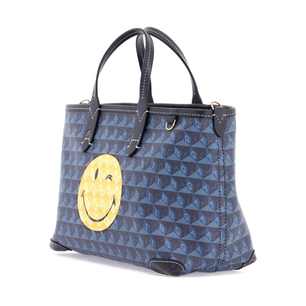 Anya Hindmarch Knipogend Gezicht Tote Tas Blue Dames