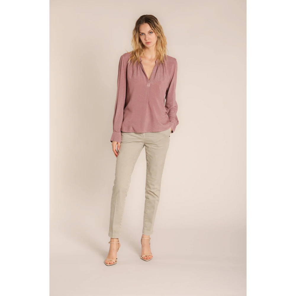 Mason's Adele Viscose Lurex Shirt Pink Dames