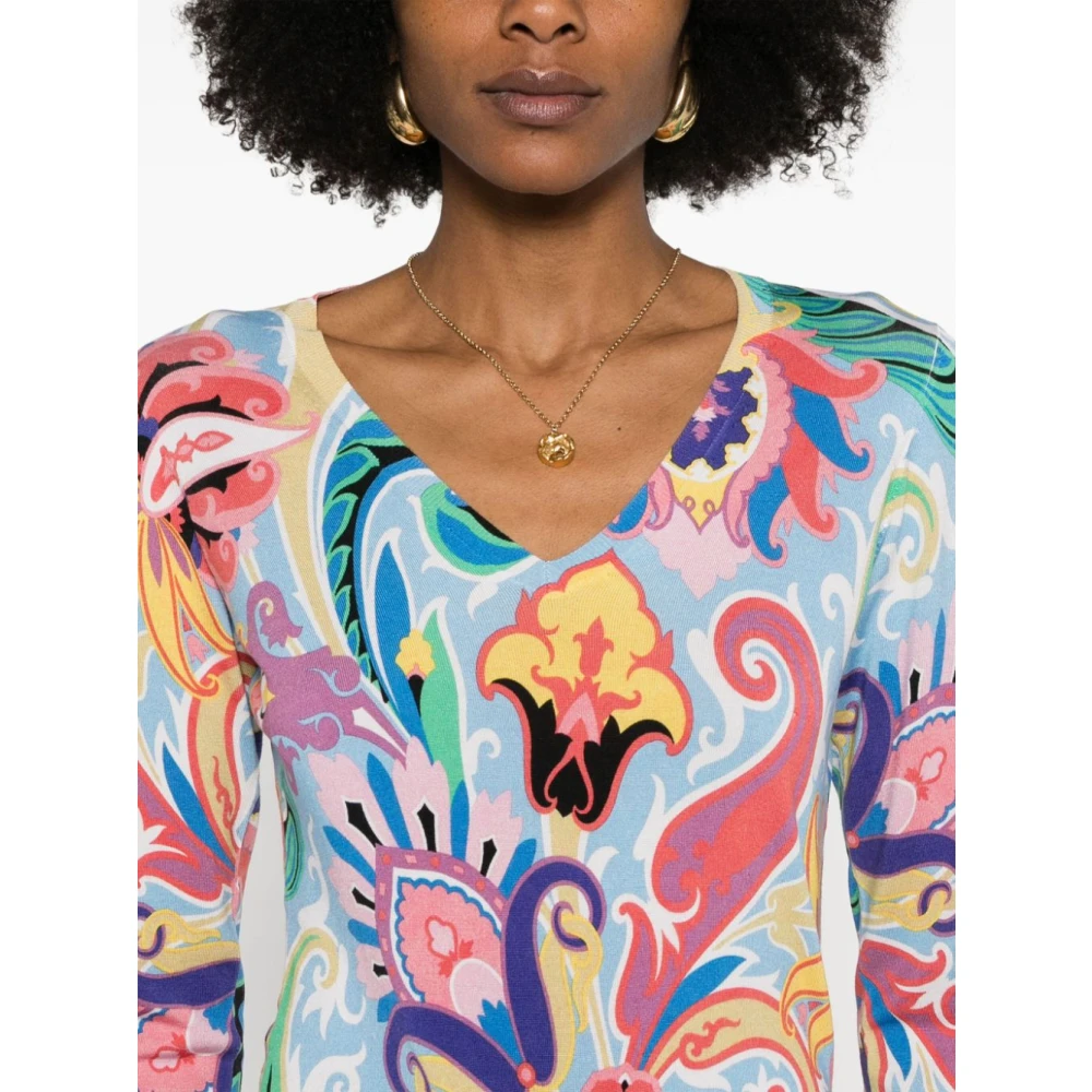 ETRO Blauwe Sweater Dameskleding Multicolor Dames