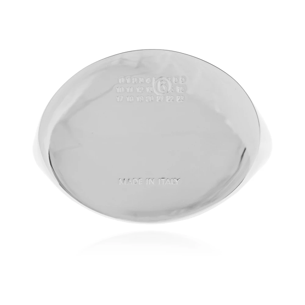 Mm6 Maison Margiela Vrouw Grijs Accessoires Dames, M, Messing Armband Met Gegraveerd Logo