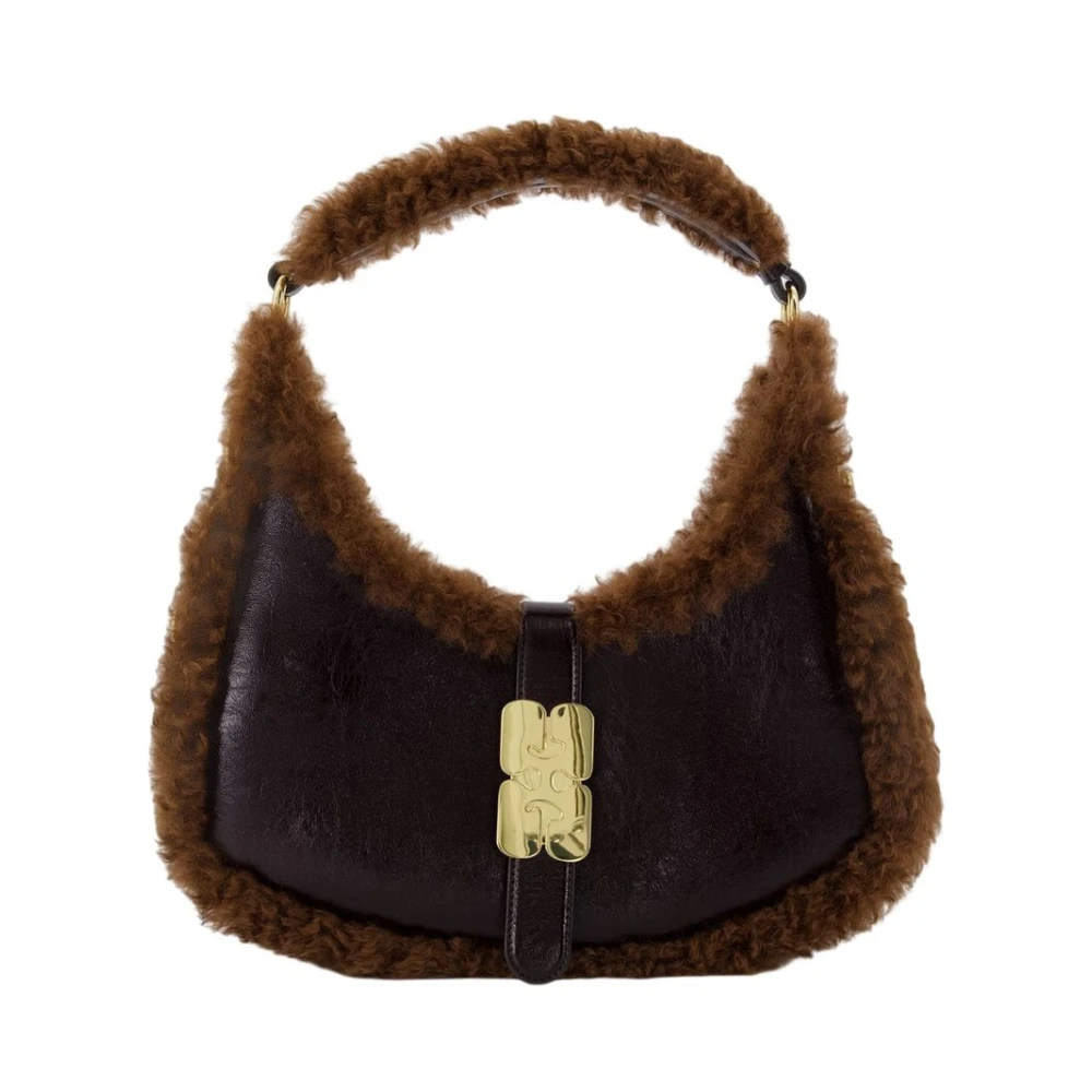 Ganni Kat Small Piping Purse - Female - Handbags - Brown - One Size - Bags