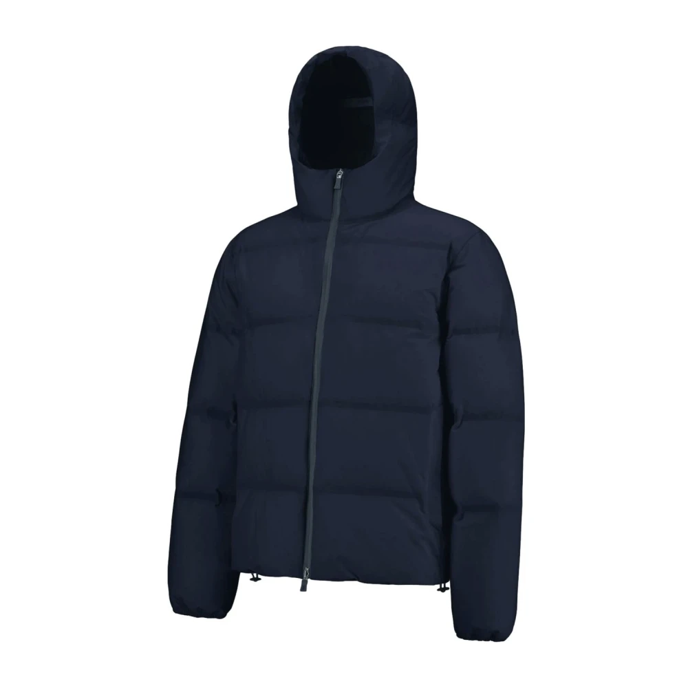 Herno Impact Hooded Zip-Up Puffer Jacket Blue Heren