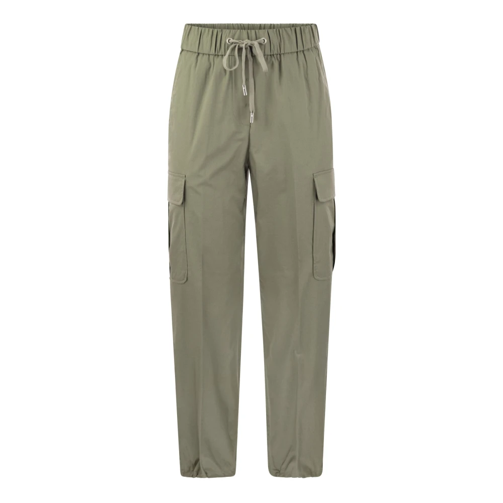 PESERICO Tapered Trousers Green Dames