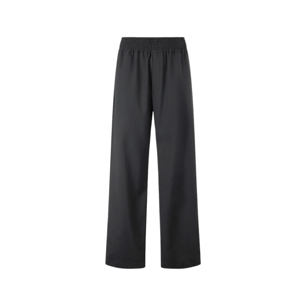 Roberto Cavalli Men's Black Elasticated Waistband Loose Wool Trousers - Straight Trousers - Xl - Trousers