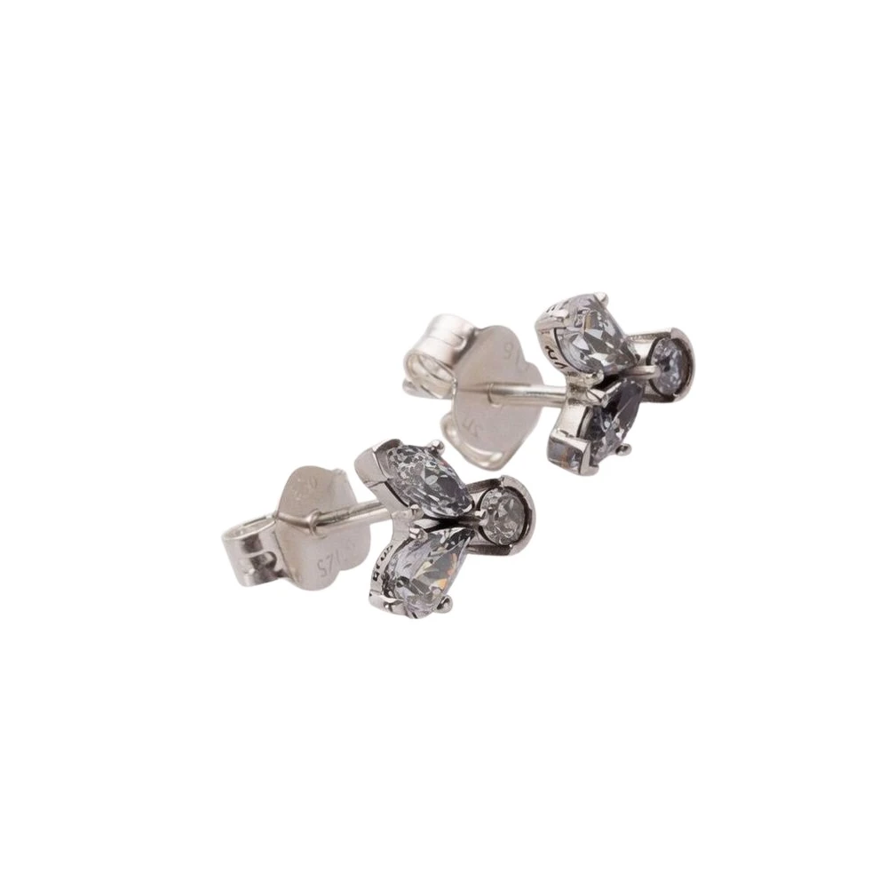 Pandora Gray Earrings, Female, One Size, Sparkling Herbarium Cluster Stud Earrings