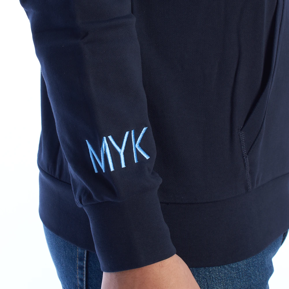LA MARTINA Hoodie met rits en unieke graphics Blue Heren