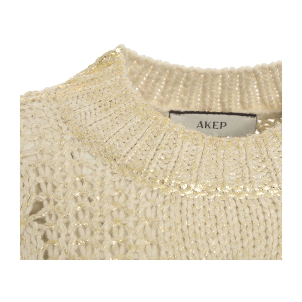 Akep Gouden Gebreide Aw24 Handwas Beige Dames
