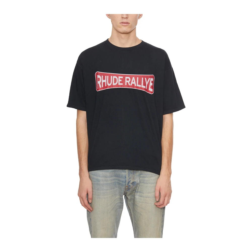 Rhude Stijlvolle Rallye T-shirt Black Heren