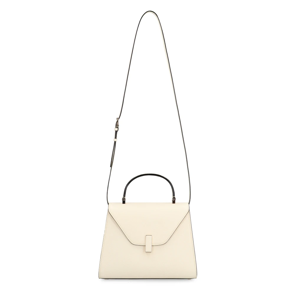 Valextra Kalfsleren handtas met flip-lock sluiting Beige Dames