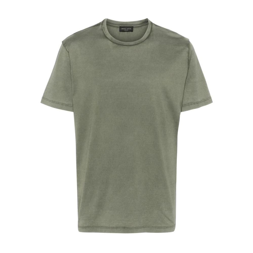 Roberto Collina Militaire Stijl Heren T-shirts & Polo's Green Heren
