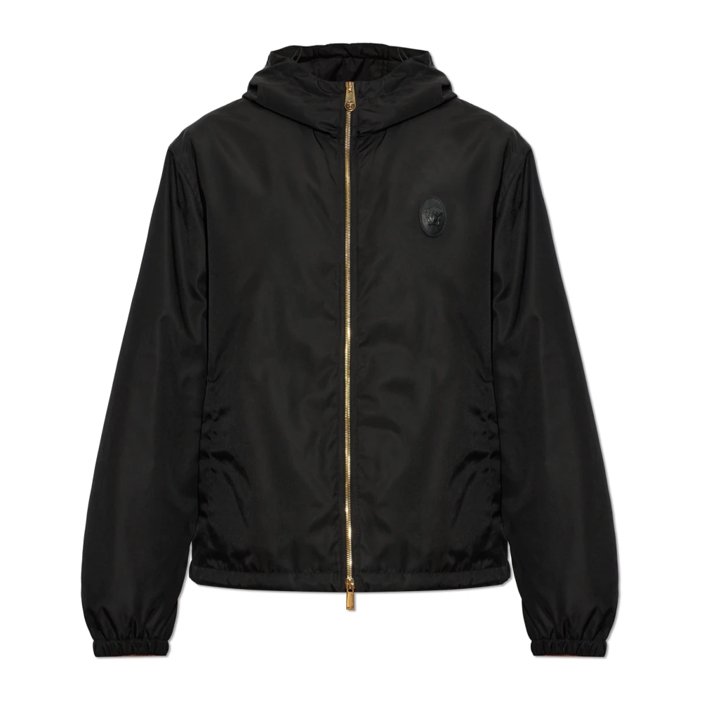 VERSACE | Blouson con cappuccio in twill tecnico nero con patch Medusa | | 52 - Immagine 3