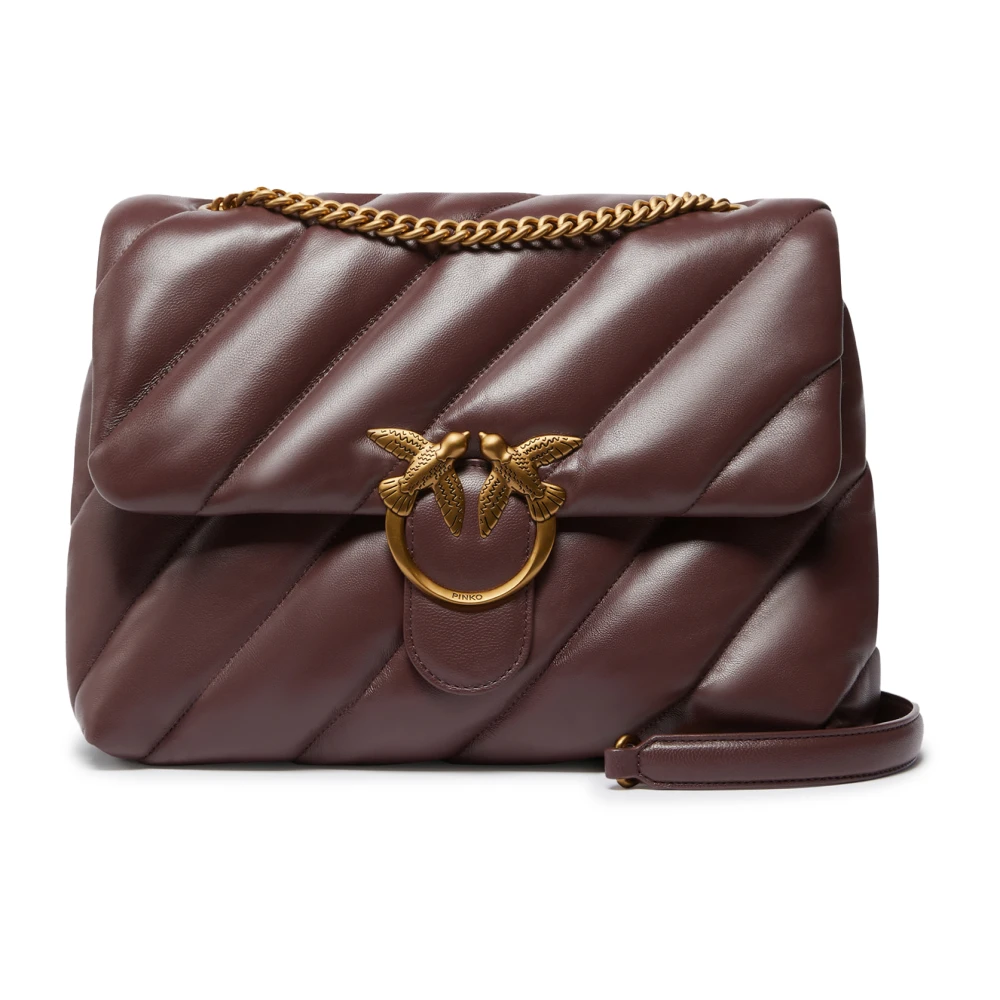 Pinko Womens Brown Cross Body Bags One Size Love Bag Puff Leather | Miinto