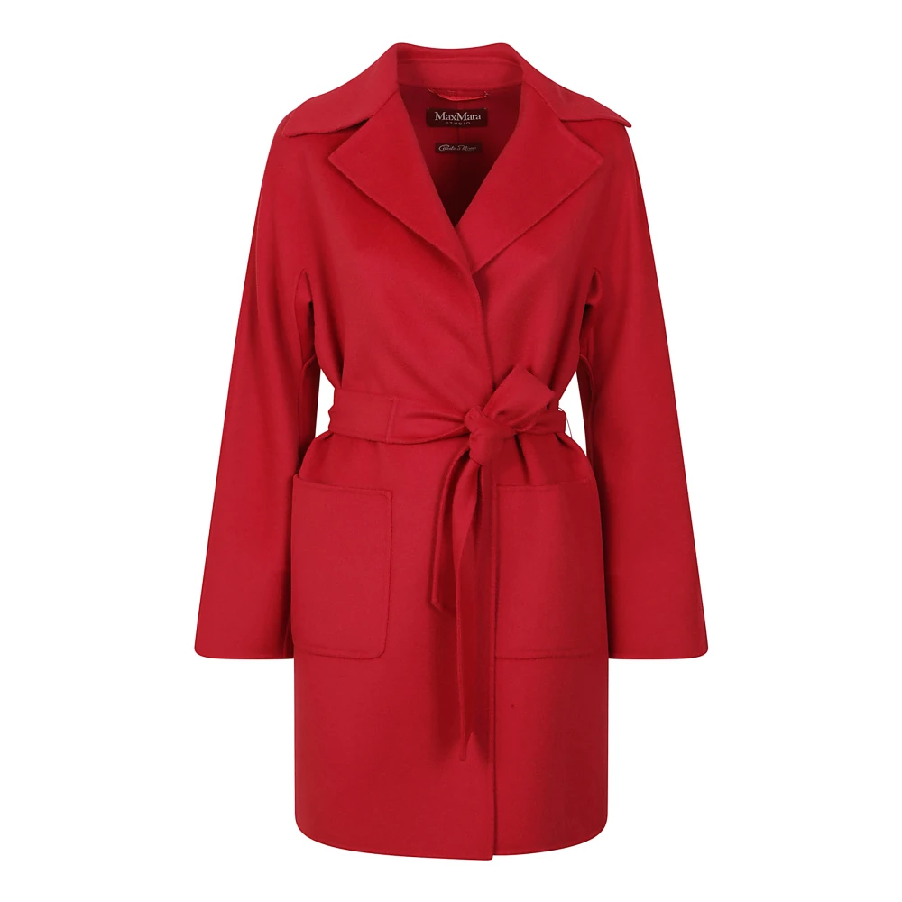 Max Mara Studio Elegante Wollen Jas Red Dames