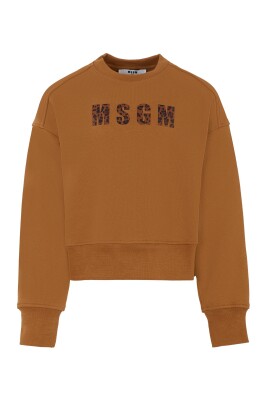 sweatshirt-marron-a-imprime-animalier
