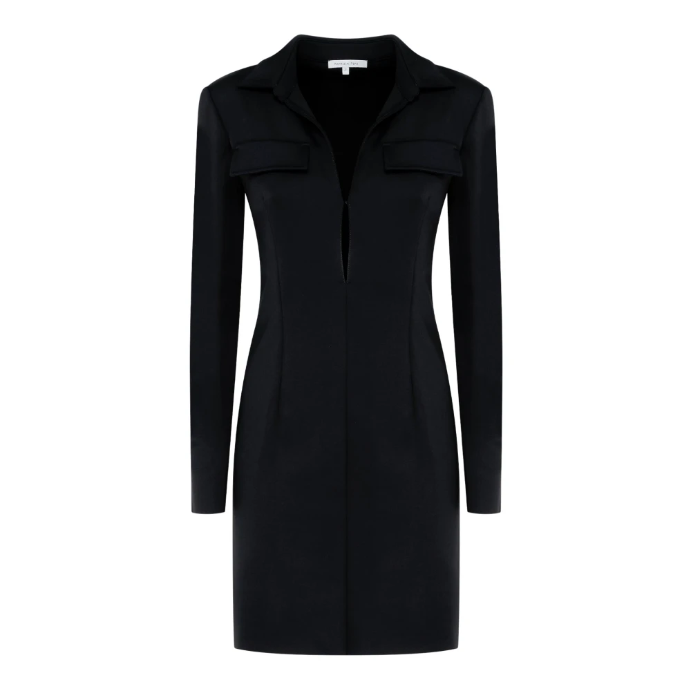 PATRIZIA PEPE Zwarte Sheath Jurk met V-Hals Black Dames