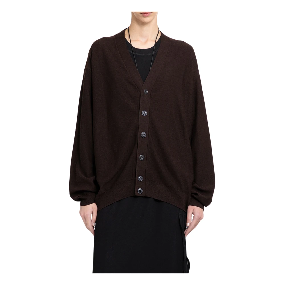 Lemaire Relaxed Twisted Cardigan Brown Dames