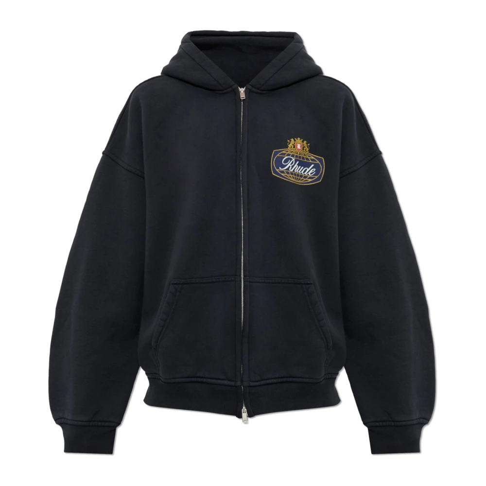 Rhude Mannelijk Zwart Hoodies & Sweatvesten Heren, Xs, Katoen, Oversized Sweatshirt