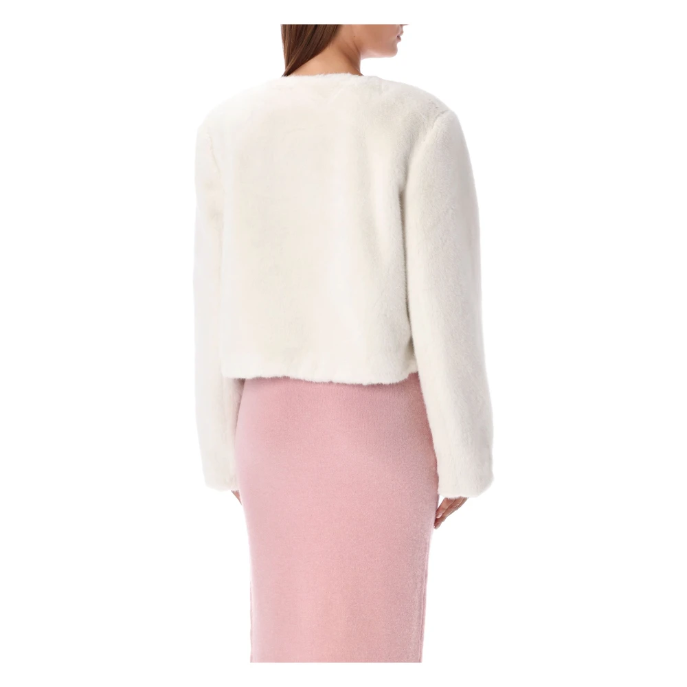 Self Portrait Eco Fur Cropped Jas White Dames
