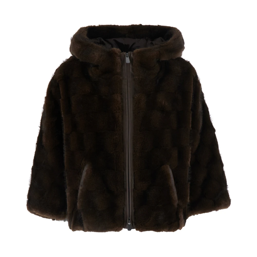 Pinko Vrouw Bruin Jassen Dames, M, Faux Fur & Shearling Jassen