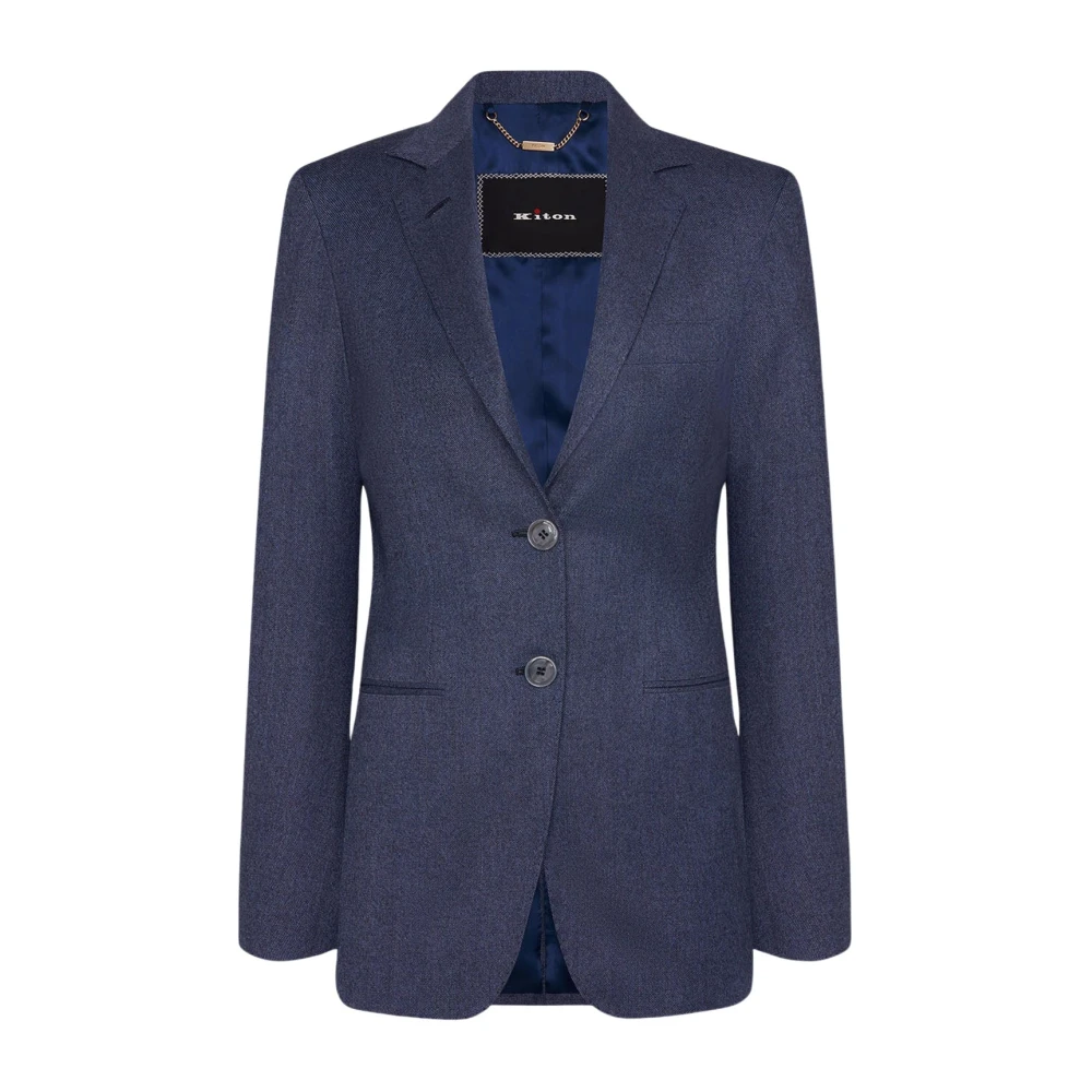 Kiton Elegante Wol Kasjmier Blazer Blue Dames