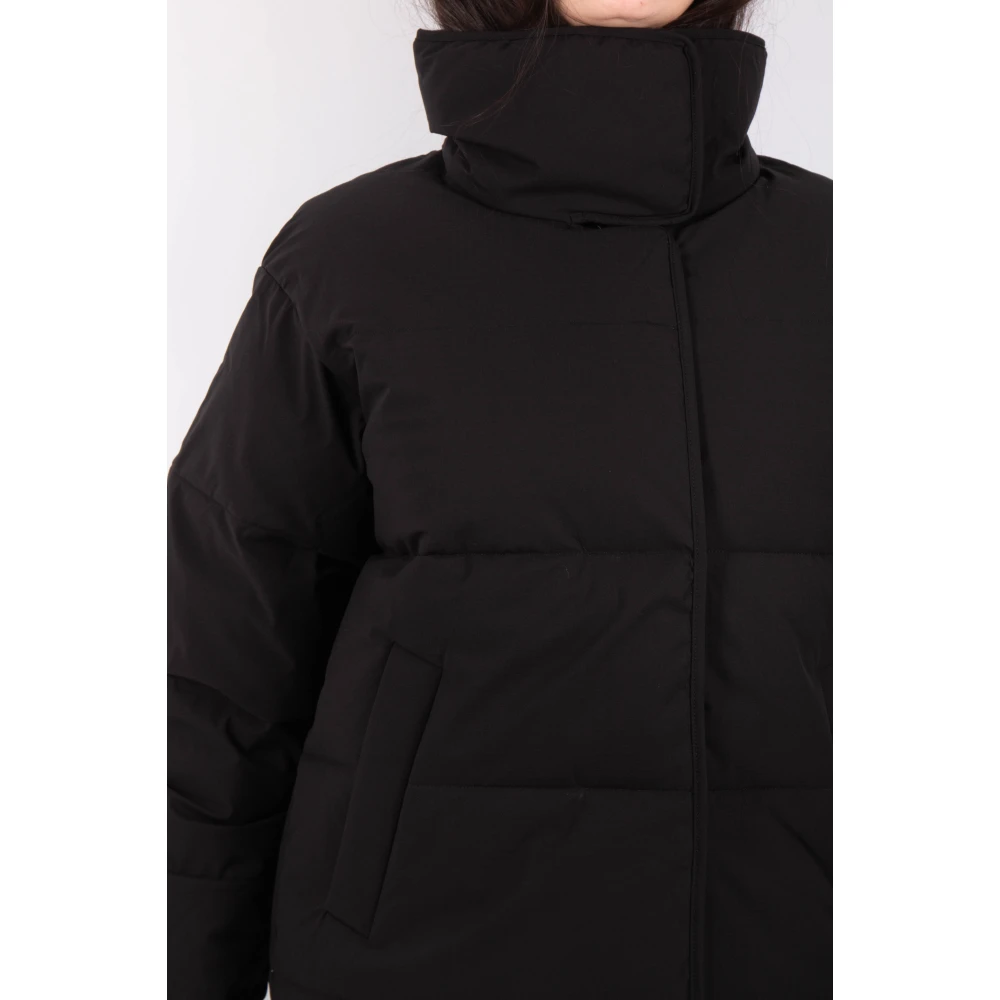 Edwin Zwarte Pufferjas Mella Black Dames