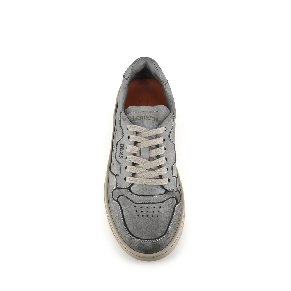 Lemargo Lichtgrijze Sneakers Zacht Leer Rubberen Zool Gray Dames