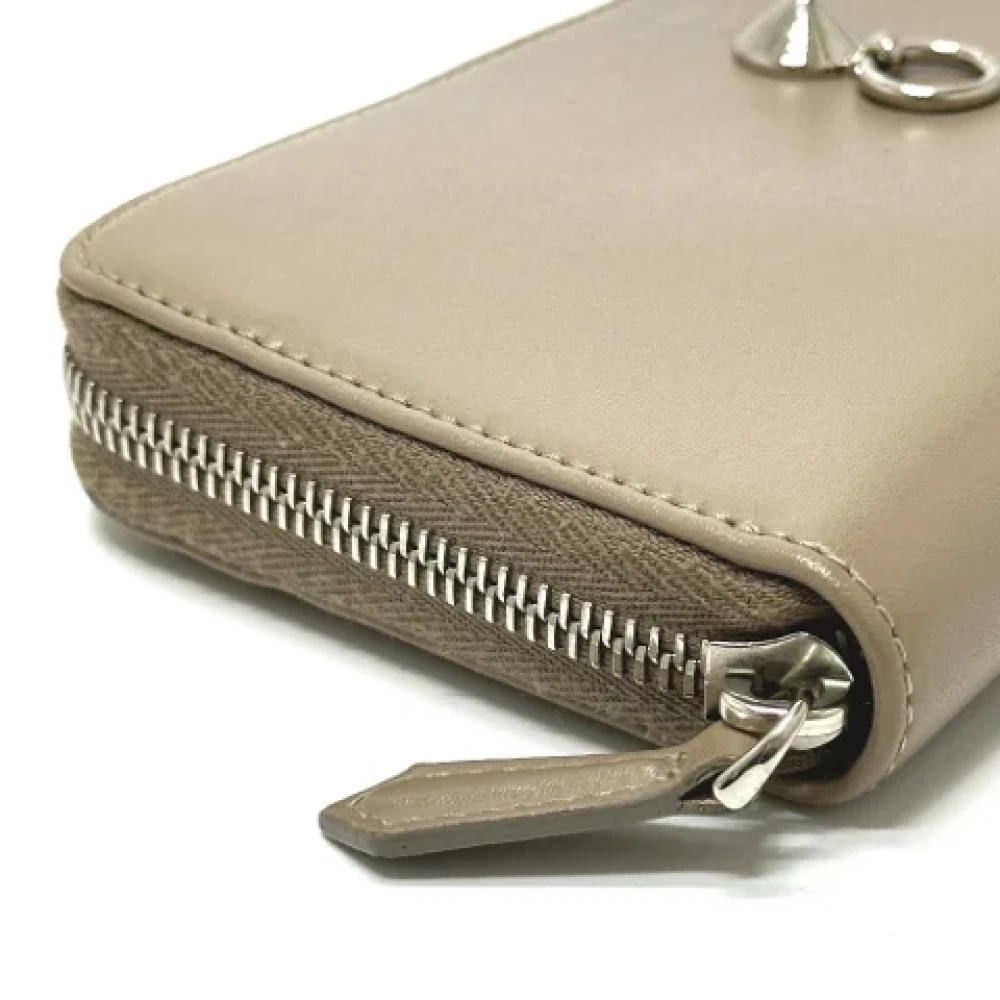 Fendi Vintage Pre-owned Leather wallets Beige Heren