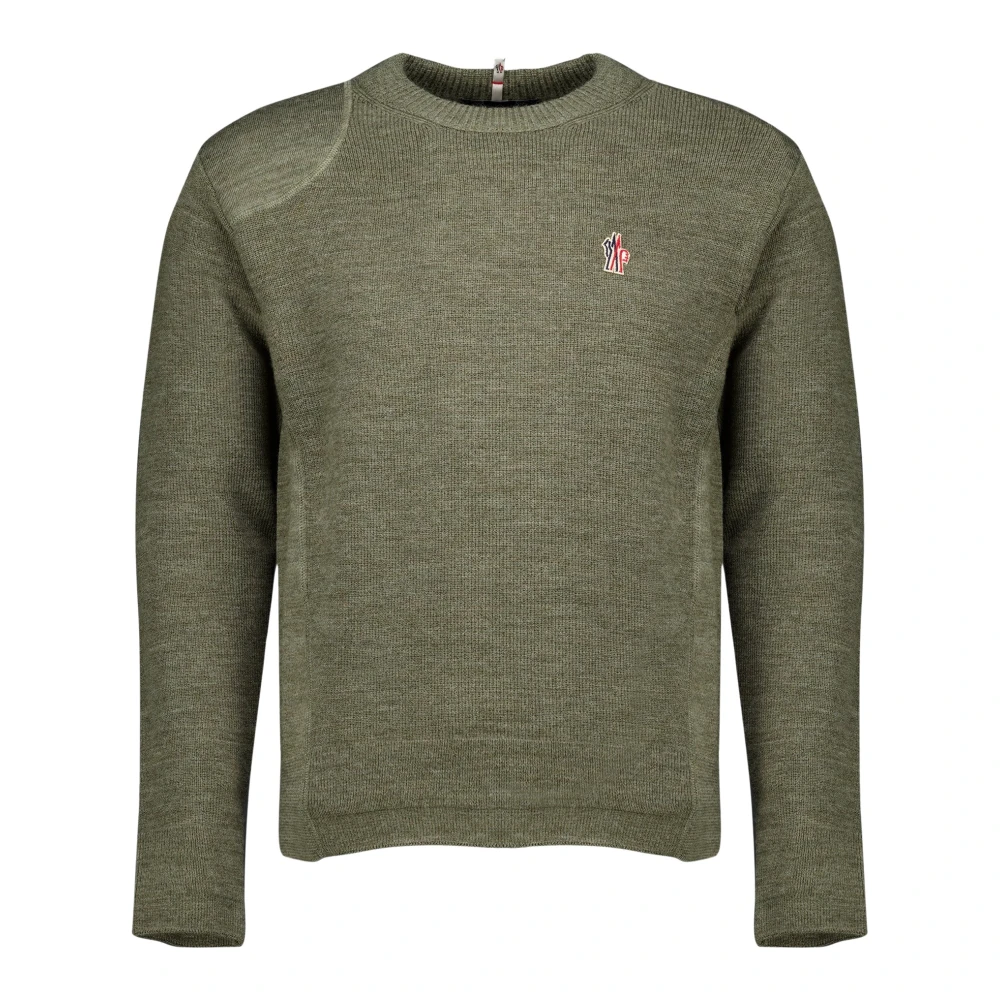 Moncler Wool Crew Neck Jumper - Male - Round-Neck Knitwear - Green - Xl - Knitwear