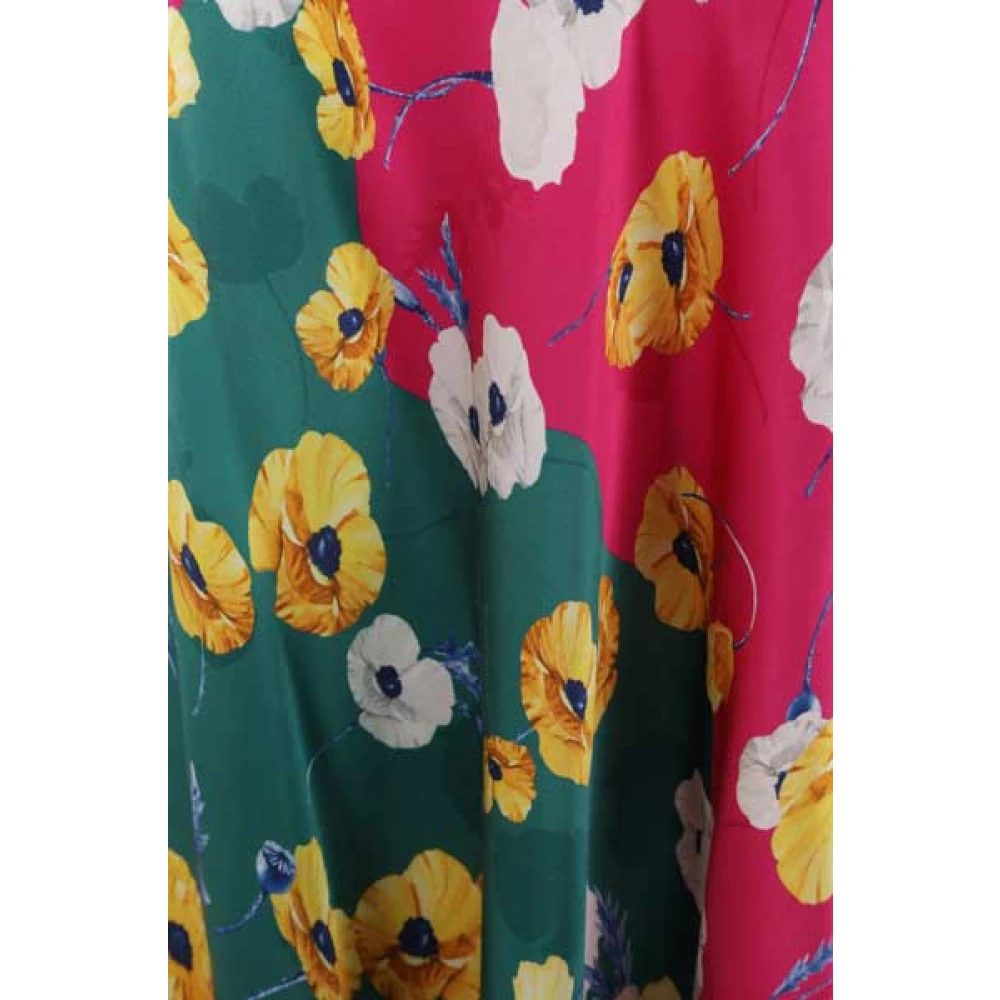 Raquel Diniz Bloemenzijden jurk met open rug Multicolor Dames